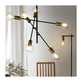 ONLI - Csillár zsinóron CROSS 6xE27/22W/230V fekete/réz 5098/6N kép