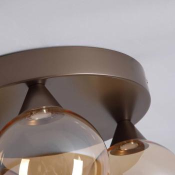 Opus Lux LED mennyezeti világítás, 3 izzós, bronz, borostyánszínű üveg, CCT kép