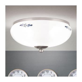 Orion DL 7-673- Mennyezeti lámpatest LANDHAUS 2xE27/60W/230V átm. 28 cm matt króm/fehér DL 7-673 satin/opal-blau kép