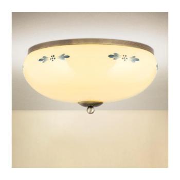 Orion - Mennyezeti lámpa LANDHAUS 3xE27/60W/230V Ø 35 cm bronz/bézs/kék DL 7-674 Patina/champ-blau kép