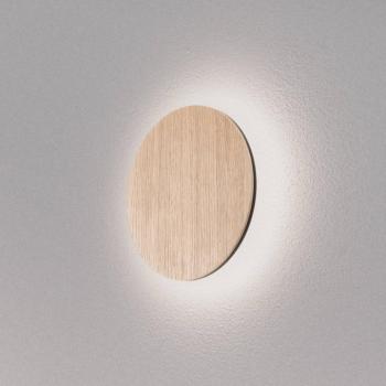 Orios LED fali lámpa, fa, Ø 20 cm, indirekt fényelosztás kép