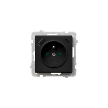 Ospel - keret nélküli fali aljzat 230V + 1xUSB-A + 1xUSB-C SONATA fekete GP-1RZPUSBAC/m/33 kép