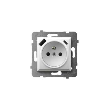 Ospel - Keret nélküli otthoni fali aljzat 230V + 1xUSB-A + 1xUSB-C ARIA fehér GP-1UZPUSBAC/m/00 kép