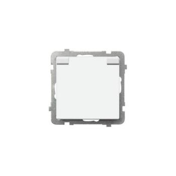 Ospel - Kültéri, keret nélküli háztartási SCHUKO aljzat 230V SONATA IP44 fehér GPH-1RS/m/00/w kép