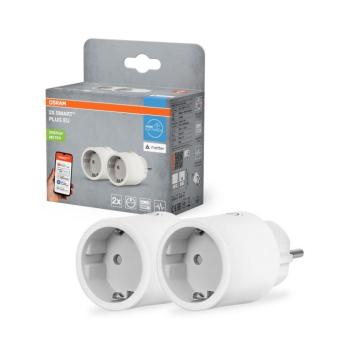 Osram - 2 db-os SMART+ MATTER SCHUKO okos konnektor 2300W/230V/10A Wi-Fi fehér 4099854641671 kép