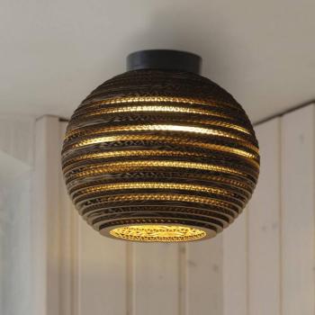 OSRAM BALL mennyezeti világítás, barna, Ø 26 cm, hullámkarton, E27 kép