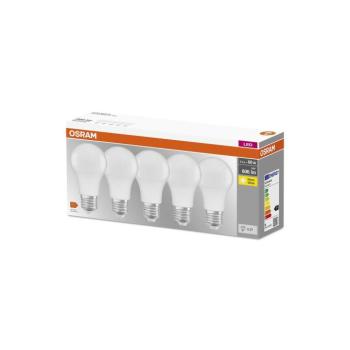 OSRAM Base Classic A LED izzó, E27, 8,5 W, 806 lm, 5 darabos csomag kép