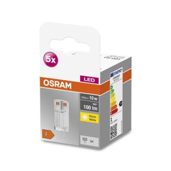 OSRAM Base PIN LED-csapos foglalat G4 0,9 W 100 lm, 5 darabos csomag kép