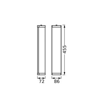 OSRAM BATHROOM fali lámpa, króm Hosszúság 46 cm Fém/üveg IP44 kép
