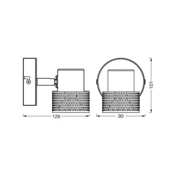 OSRAM CORK fali spotlámpa, fekete, 10 cm magas, dimmelhető, GU10 kép