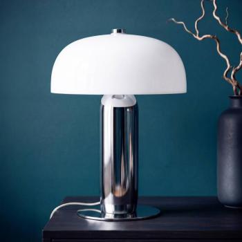 OSRAM Decor Arc asztali világítás, króm/fehér, magasság 45 cm, E14 kép