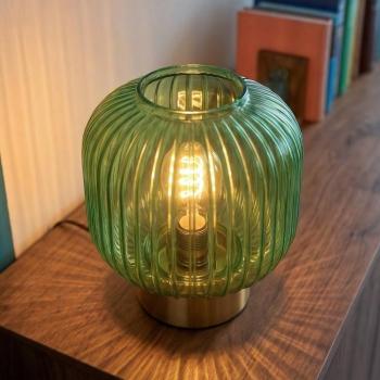 OSRAM Decor Groovie asztali lámpa, zöld, magasság 22 cm, üveg, E27 kép