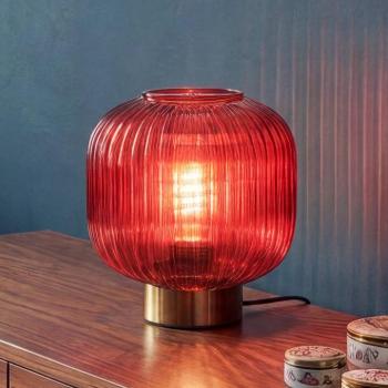 OSRAM Decor Groovie asztali világítás, piros, magasság 22 cm, üveg, E27 kép