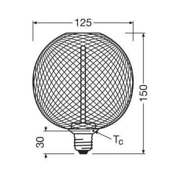 OSRAM Decor LED szalma izzószálas gömb E27 3,5W arany 1,800K kép