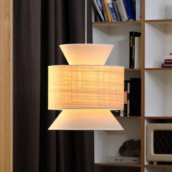 OSRAM Decor Wrap Cone lógó világítás, bézs, raphás, len, E27 kép
