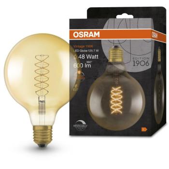 OSRAM Dimmelhető LED izzó, aranyszínű, E27, 7 W, GLOBE VINTAGE, meleg fehér kép