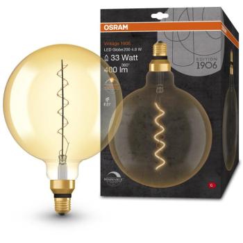 OSRAM Dimmelhető LED izzó, aranyszínű, VINTAGE, E27, 4,8 W, GLOBE, meleg fehér kép