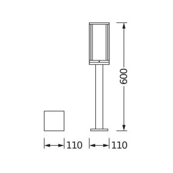 OSRAM ENDURA CLASSIC FRAMEösvény lámpa, sötét szürke, 60 cm IP44 kép