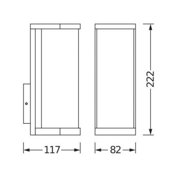 OSRAM ENDURA CLASSIC TUBULAR kültéri fali lámpa, sötét szürke IP44 kép