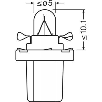 OSRAM EREDETI AUXILIÁRIS FÉNY 12V 1W BX8.5D 1 db-os csomag kép