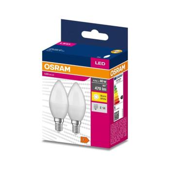 KÉSZLET 2x LED Izzó B35 E14/4,9W/230V 3000K - Osram 4058075628052 kép