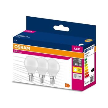 KÉSZLET 3x LED Izzó P45 E14/4,9W/230V 3000K - Osram 4058075627222 kép