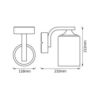 OSRAM kültéri fali lámpa ENDURA CLASSIC LANTERN CYLINDER fekete kép