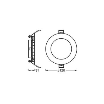 OSRAM LED beépíthető mennyezeti lámpa SLIM, Ø 12 cm, 4000 K, fehér kép