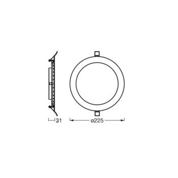 OSRAM LED beépíthető mennyezeti lámpa SLIM, Ø 23 cm, 3000 K, fehér kép