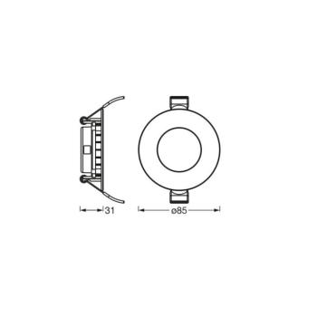 OSRAM LED beépíthető mennyezeti lámpa SLIM, Ø 9 cm, 3000 K, fehér kép