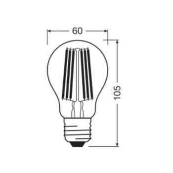 OSRAM LED Classic, izzószál, E27, 7,2 W, 1521 lm, 4000 K kép