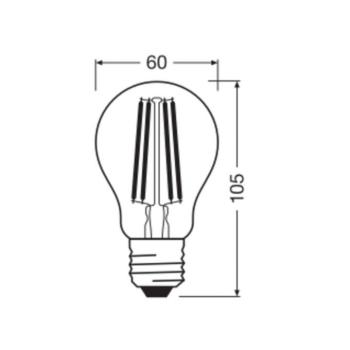 OSRAM LED Classic, izzószálas, E27, 2,2 W, 470 lm, 4000 K kép