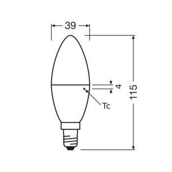 OSRAM LED Classic Star, gyertya, matt, E14, 7,5 W, 4.000 K