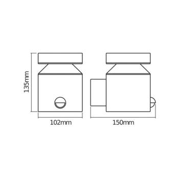 OSRAM LED-érzékelős kültéri falilámpa ENDURA STYLE CYLINDER, acél kép