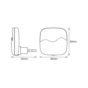OSRAM LED-es aljzatba dugaszolható éjszakai fény LUNETTA WAVE, fehér, kép