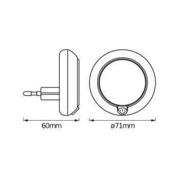 OSRAM LED-es dugaszos éjszakai lámpa LUNETTA ROUND, fehér, Ø 7 cm kép