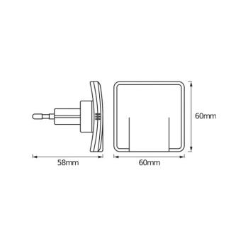 OSRAM LED-es dugaszos éjszakai lámpa LUNETTA SLIM, fehér, közvetett kép