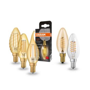 OSRAM LED gyertyalámpa Vintage 1906, E14 izzószál 4W 824 arany kép