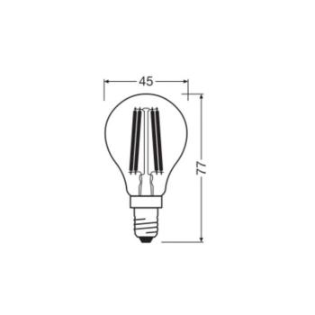 OSRAM LED izzó csepp E14 1.2W izzószál 2700K 255lm kép