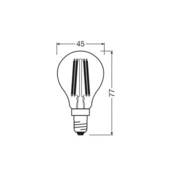 OSRAM LED izzó csepp E14 1.2W izzószál 4000K 255lm kép