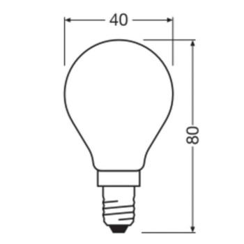 OSRAM LED izzó csepp, E14, 3,4 W, matt 2700 K dimmelhető kép