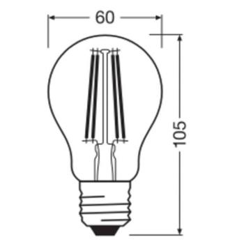 OSRAM LED izzó csepp E27 5,9 W izzószál 2700 K dimmelhető kép