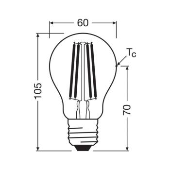 OSRAM LED izzó E27 2,2W izzószál 4,000K 470lm 2 db 2 db-os kiszerelésben kép