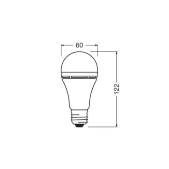 OSRAM LED izzó E27 8W matt 4000K újratölthető akkumulátoros vészvilágítás kép