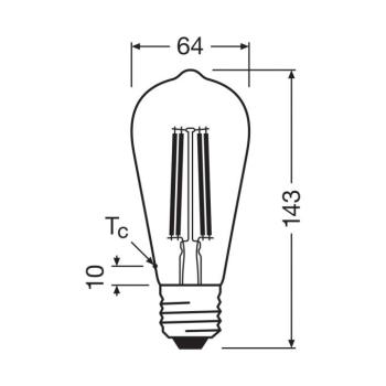 OSRAM LED izzó Edison E27 3.8W izzószál 2,700K