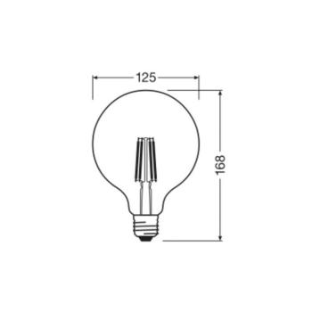 OSRAM LED izzó Globe G125 E27 7,2W izzószál 2,700K kép