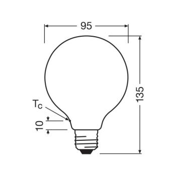 OSRAM LED izzó Globe G95 E27 5W matt 4,000K kép