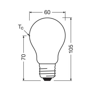 OSRAM LED izzó matt E27 2,2W 4000K 470lm dim kép