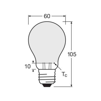 OSRAM LED izzó matt E27 6,5W 827 4 darabos kiszerelésben kép