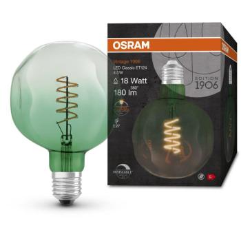OSRAM LED izzó, zöld, VINTAGE, E27, 4,5 W, GLOBE, meleg fehér kép